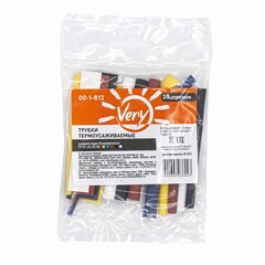 00-1-812 Трубки термоусаживаемые ТТУ, набор 2/1, 4/2, 6/3, 8/4 Ж, С, К, Ч, Б, 20х8 см (Very)