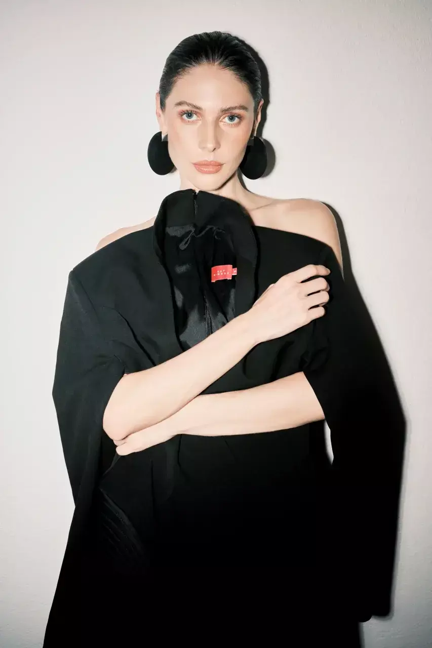 Платье-смокинг черное