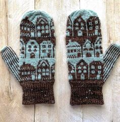 Описание по вязанию варежек спицами "Les Gens"