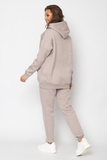Утепленный спортивный костюм для беременных и кормящих 16025 светлый какао меланж
