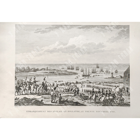 Высадка англичан в Голландии. Гравюра из альбома Военные кампании Франции. Париж. 1834