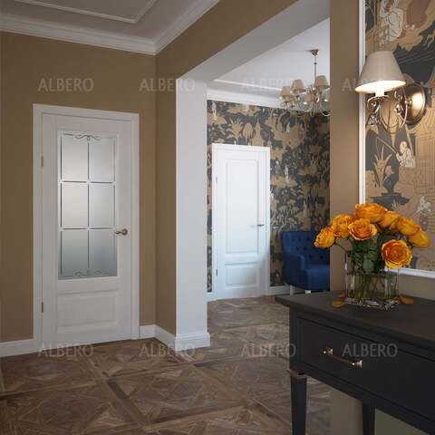 Дверь межкомнатная Альберо (Фрегат) Галерея Эрмитаж-1, цвет белый, винил, глухая #2