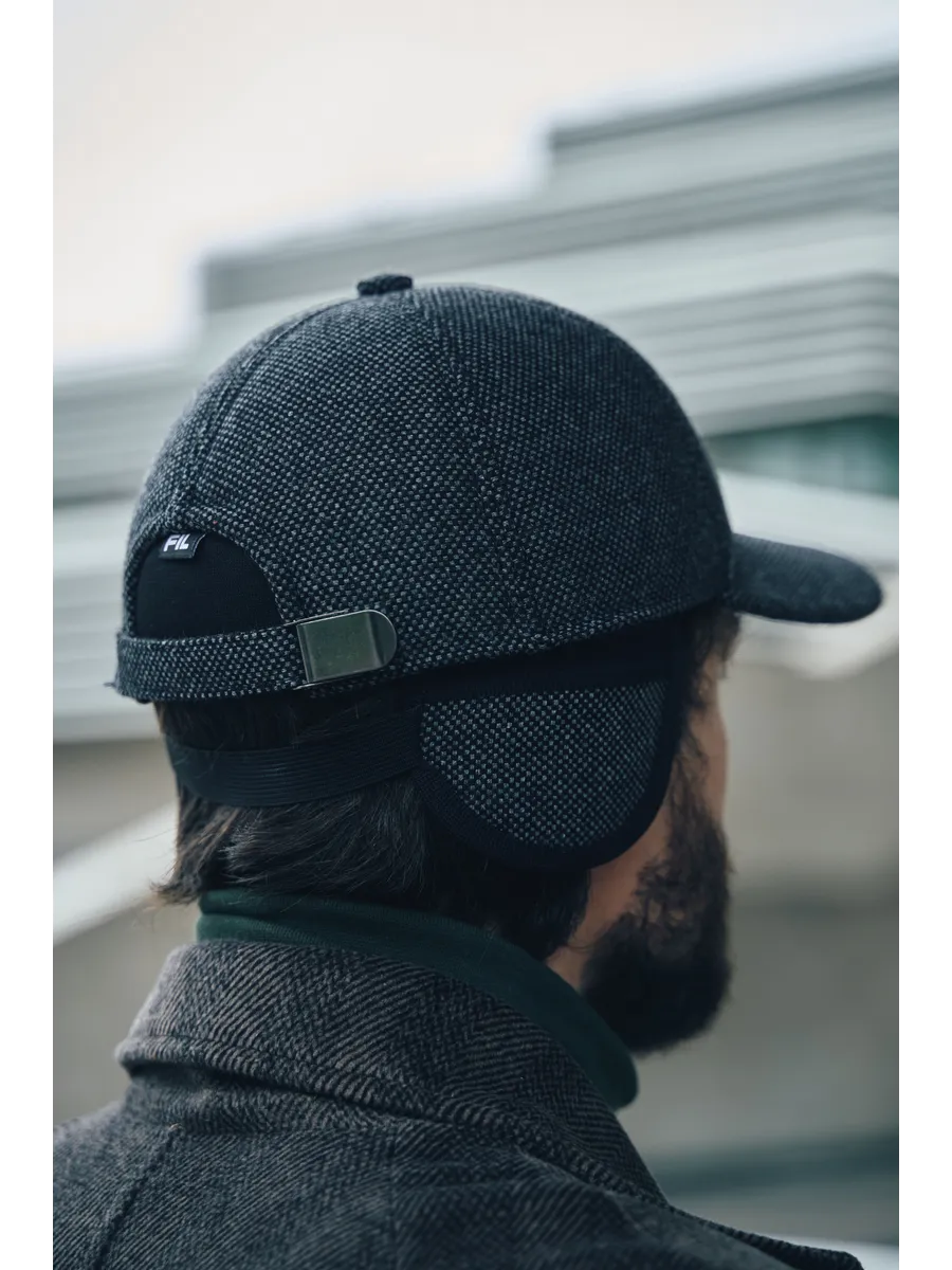 Кепка утепленная с ушками драповая