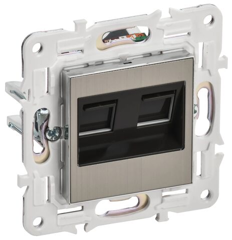 SKANDY Роз. комп. 2-ая RJ45 кат.6 SK-K04N никель IEK