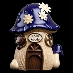 Силиконовый молд № 423 домик Гриб 2 D ( серия домики для гномов и фей)