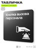 Табличка Кнопка вызова персонала, на дверь и стену, информационная и навигационная, серия CONCEPT, 18х18 см, пластиковая, Айдентика Технолоджи
