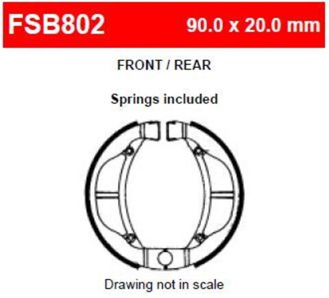 FSB802 Тормозные колодки барабанные MOTO, коробка 2 шт