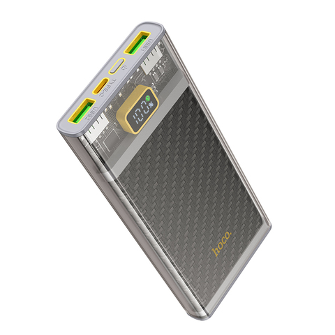 Внешний аккумулятор 10000 mAh c 2 USB + Type-C Hoco J103 с быстрой зарядкой 22.5W (Серый)