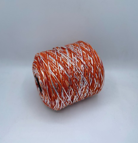 Luxury Production by Ri.Go (пр.Италия), art-Emporium, 180м/100гр, 90%Меринос,8%Полиэстер(фольга), 2%Полиамид , цвет-Оранжевое мулине+серебро(32/352) ,арт.32308