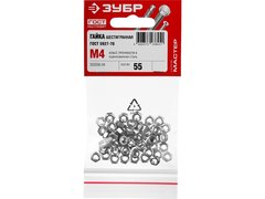 ЗУБР ГОСТ ISO 4032-2014, кл. пр. 6, M4, цинк, 55 шт, шестигранная гайка (303556-04)