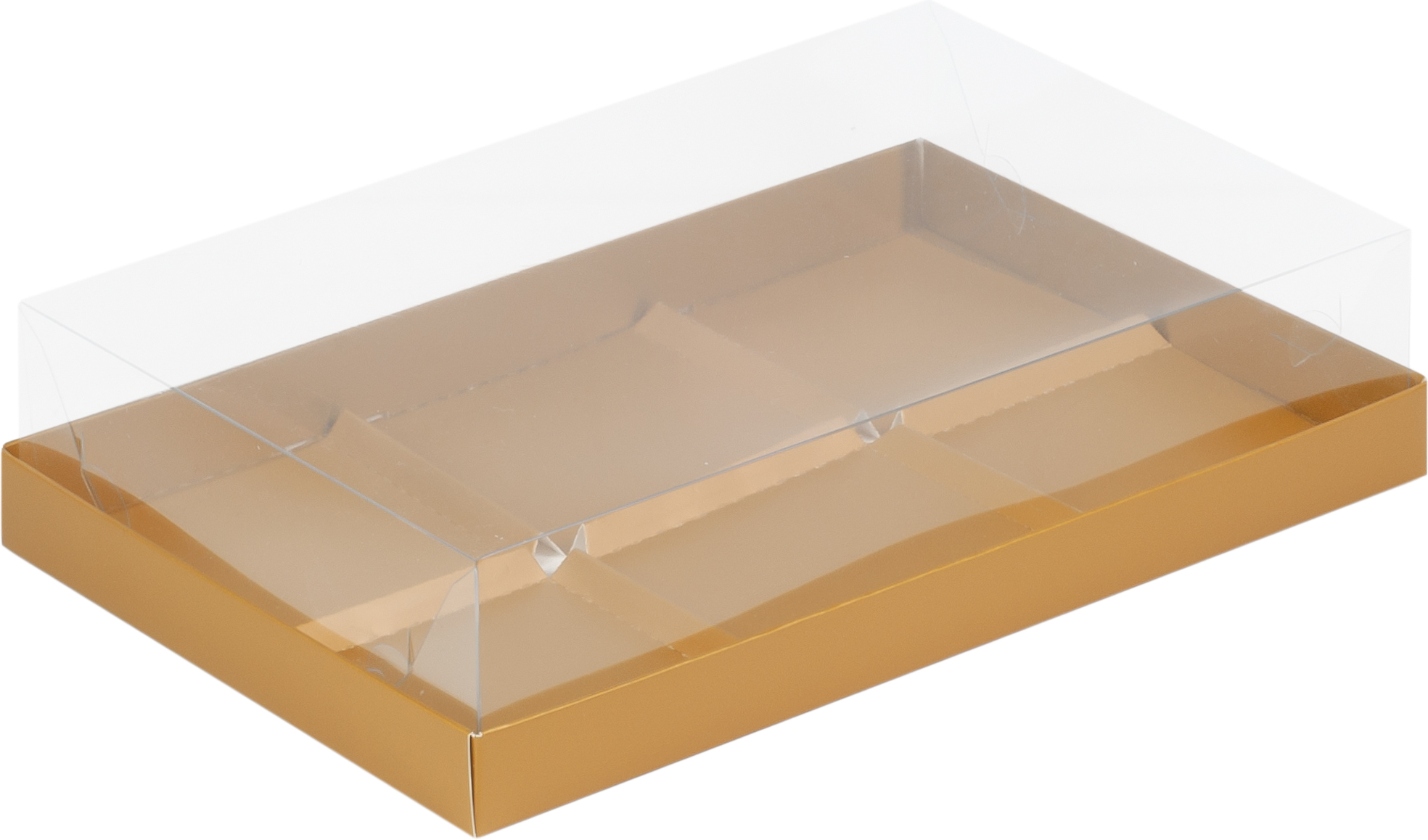 Коробка для муссовых пирожных 260*85*60мм белая (3) с прозрач. Крышкой