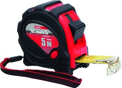 Рулетка 10 м*32 мм обрезиненный корпус зацеп с магнитом МАТRIХ