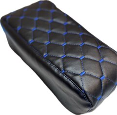 Чехол на штатный подлокотник Лада Веста (синяя нить Рубин)