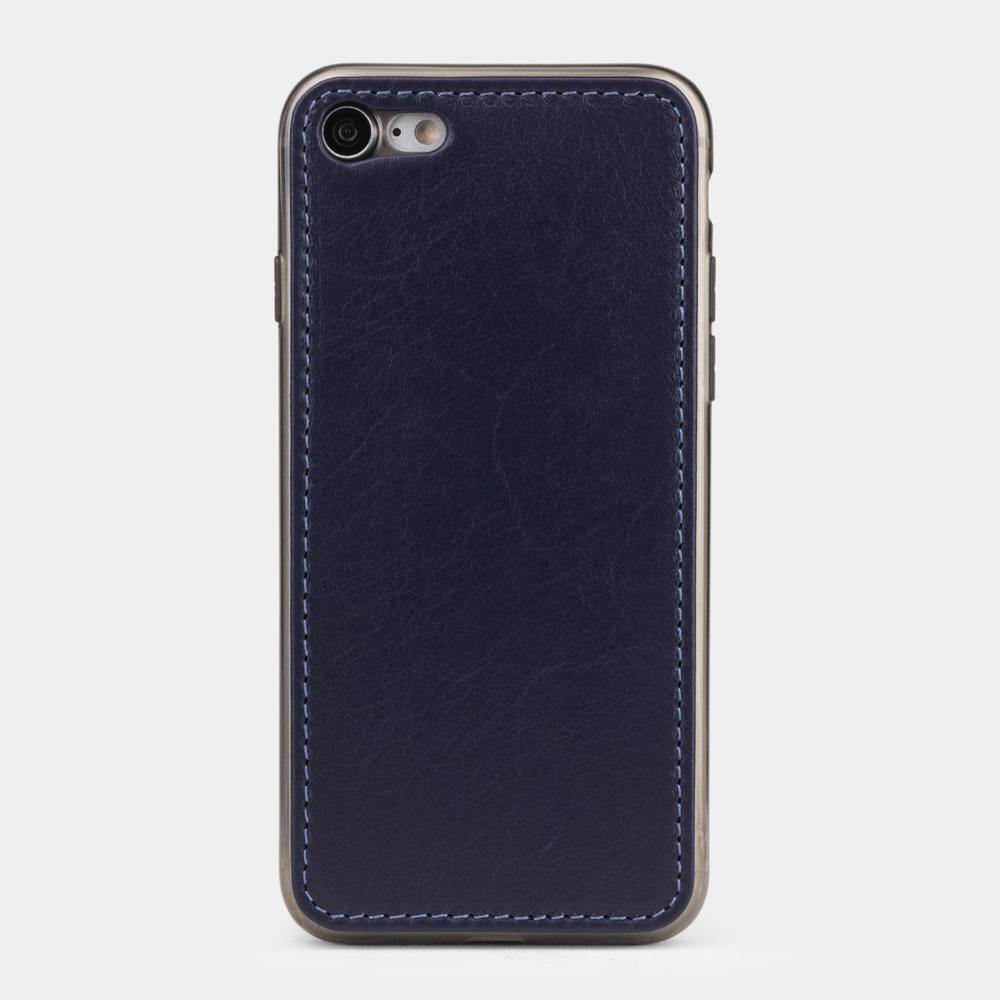 Чехол-накладка для iPhone 8/SE из натуральной кожи теленка,  цвета индиго