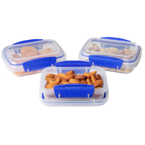 Набор контейнеров 3шт 200мл Sistema Klip It синий