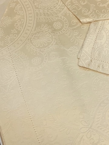 Скатерть 170х270 и 12 салфеток Gamba 9905 Panna сливочная