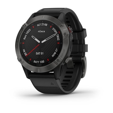 Garmin Fenix 6 Sapphire - Carbon Gray DLC with Black  Band