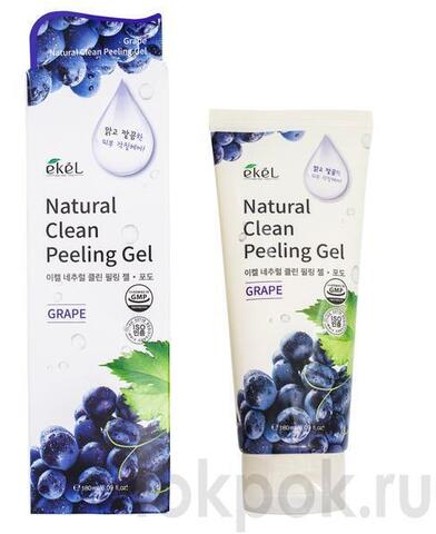 Пилинг гель для лица с экстрактом винограда EKEL Natural Clean Peeling Gel Grape, 180 мл