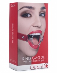 Расширяющий кляп Ring Gag XL с красными ремешками - 