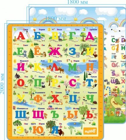 Развивающий коврик Mambobaby Рус./Англ.алфавит двусторонний 025ТМ