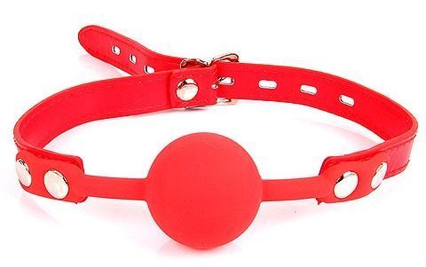 Красный силиконовый кляп-шарик на регулируемом ремешке - Notabu NOTABU NTB-80465