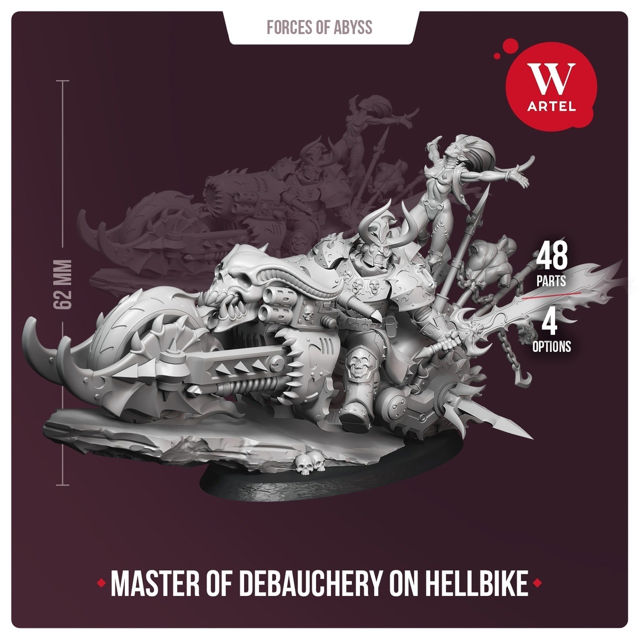 Миниатюра Master of Debauchery on Hellbike – купить миниатюры по Warhammer в Artel W