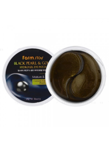 FarmStay Black Pearl Gold Hydrogel Eye Patch гидрогелевые патчи с золотом и черным жемчугом