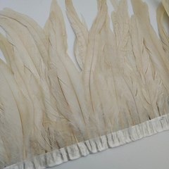 Тесьма  из перьев петуха h 25-30 см, айвори