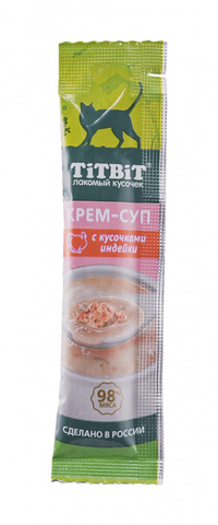 Titbit лакомство крем-суп с кусочками индейки 10г