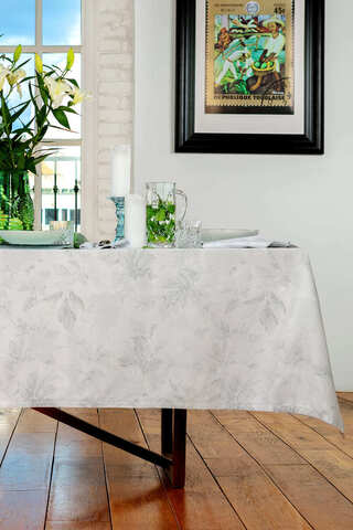 Скатерть 160х270 и 12 салфеток Vallesusa Argento 14821 жемчужные