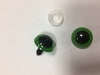 Глаз винтовой для игрушки 16 мм, (зелено-черный) пластиковый с заглушкой (2 шт)