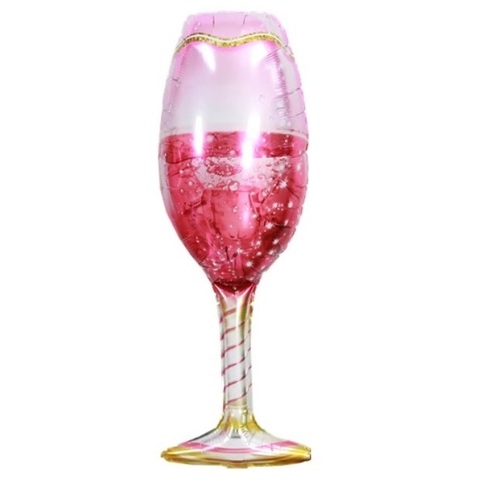 Шар фигура Бокал шампанского, розовый, 81 см