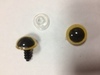 Глаз винтовой для игрушки 16 мм, (желто-черный) пластиковый с заглушкой (2 шт)