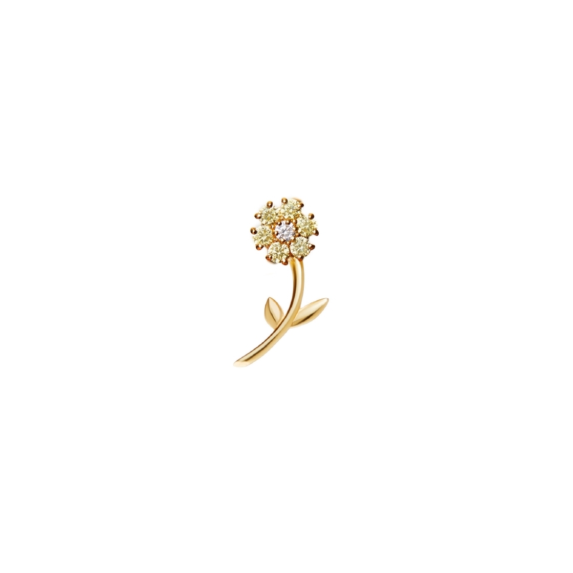 viva la vika моносерьга gold flower mono earring – green VIVA LA VIKA Моносерьга Gold Flower Yellow Earring