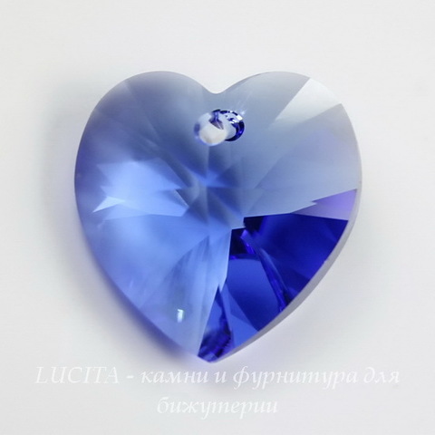 6228 Подвеска Сваровски Сердечко Sapphire (18х17,5 мм)