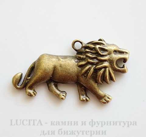 Подвеска "Лев" (цвет - античная бронза) 48х26 мм