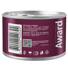 AWARD консервы для взрослых собак паштет из ягненка с яблоком 200г