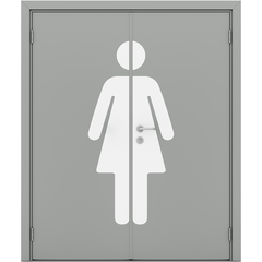 Купить Влагостойкая двустворчатая дверь серая глухая WOMAN