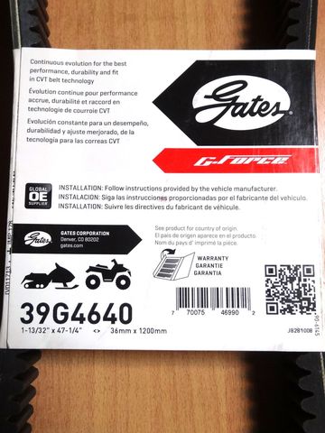 Ремень вариатора GATES G-FORCE 39G4640