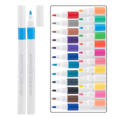 
          Маркер для скетчинга Basir, акриловый, на водной основе, белый корпус с цветным колпачком в цвет чернил, 24 шт