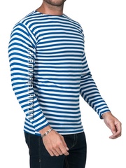 Купить качественную тельняшку ВДВ - Магазин тельняшек.ру 8-800-700-93-18 Тельняшка летняя ВДВ (голубая полоса) ГОСТ МИНОБОРОНЫ в Магазине тельняшек