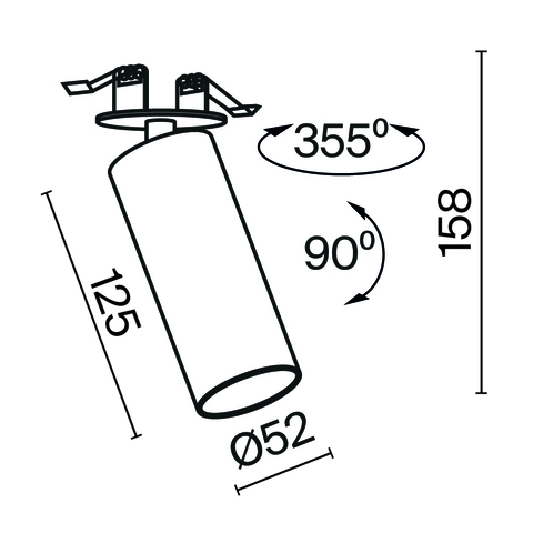 Встраиваемый светодиодный светильник Maytoni FOCUS LED C053CL-L12W3K-W-B