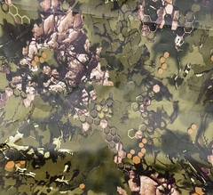 Ткань Оксфорд 200D, 90 гр, PU 1000, соты хаки