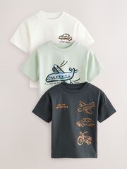 Футболка для мальчика Next E63-195, 3 шт., Белый, Мятный, Черный