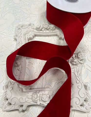 Лента замшевая 4см цвет красный (1м)