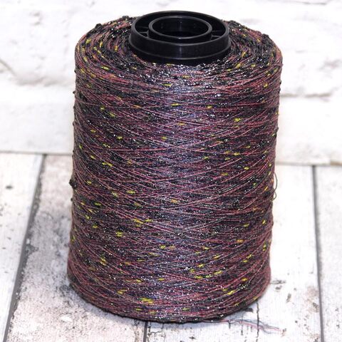 Лен с люрексом и шишибриками NODINO DI LINO 600 бордово-черный