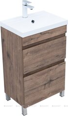 Aquanet 344136 Тумба Нота new 50 напольная 2ящ. цв.дуб веллингтон табак (344136) фото