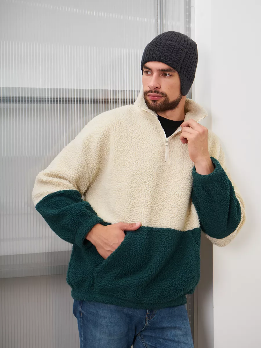 Шапка ушанка зимняя вязаная на флисе