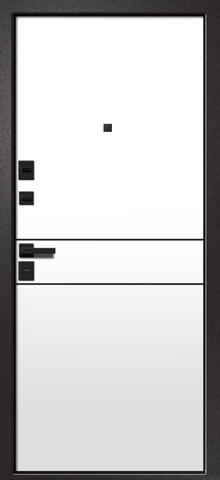 Теплая дверь входная Ретвизан Медея-315, 2 замка, 1,4 мм металл, (черный сатин+айс софт) #3