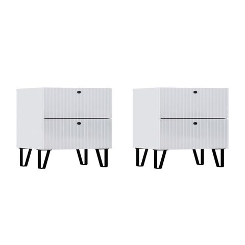 С/Г Оливия Тумбы 2 ящика (Белый глянец, Белый)